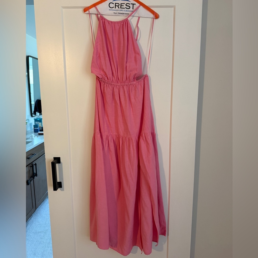 l*space Pink Halter Tiered Maxi Dress